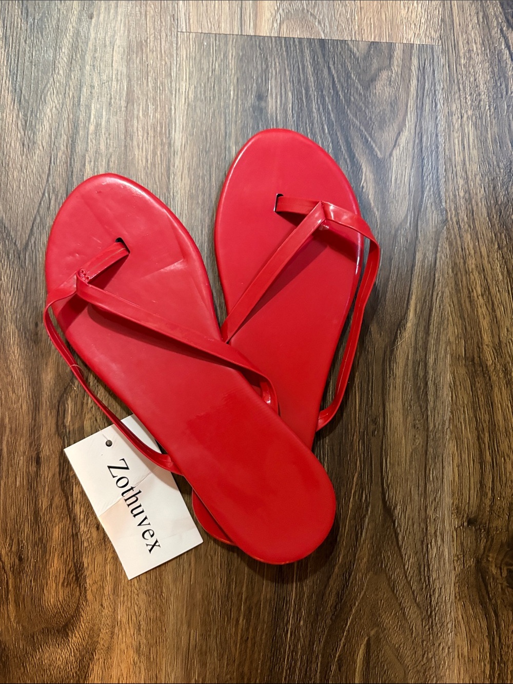Red Slim-Strap Women's Sandals